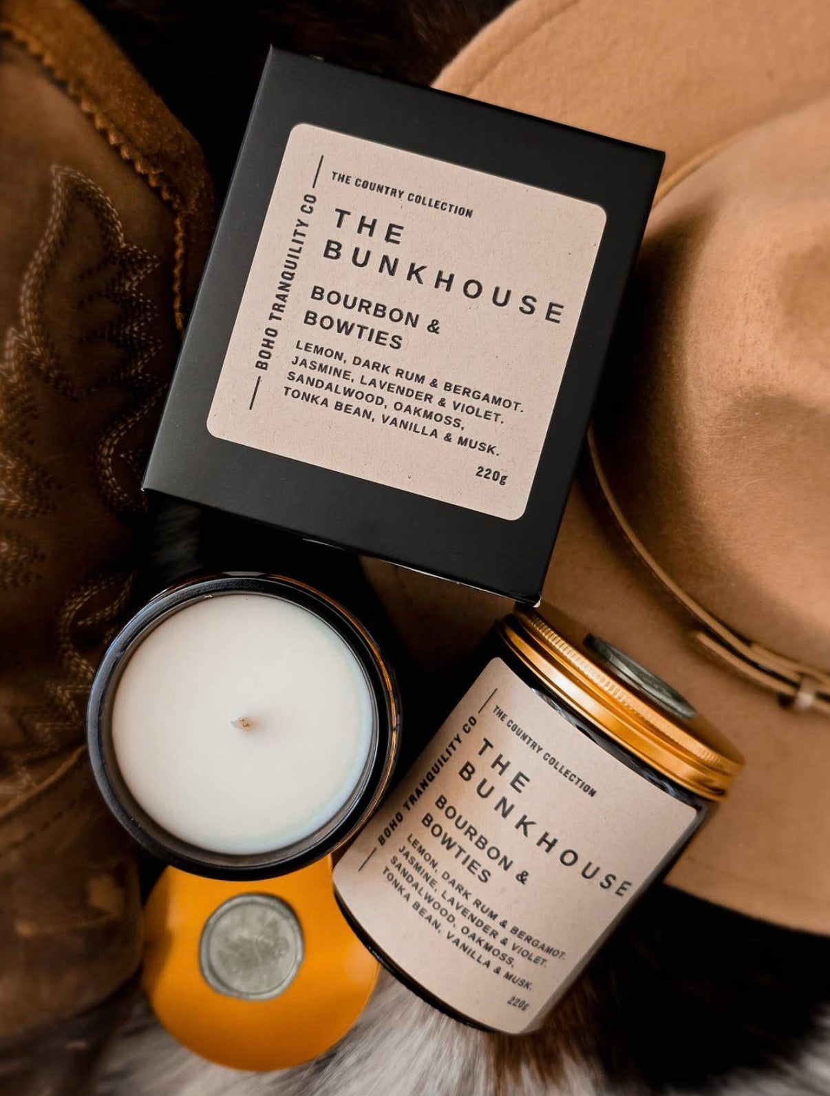 The Bunkhouse-Bourbon & Bowties Medium Candle