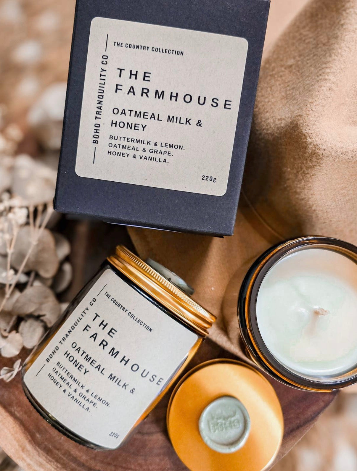 The Farmhouse- Oatmeal, Milk & Honey Medium Candle