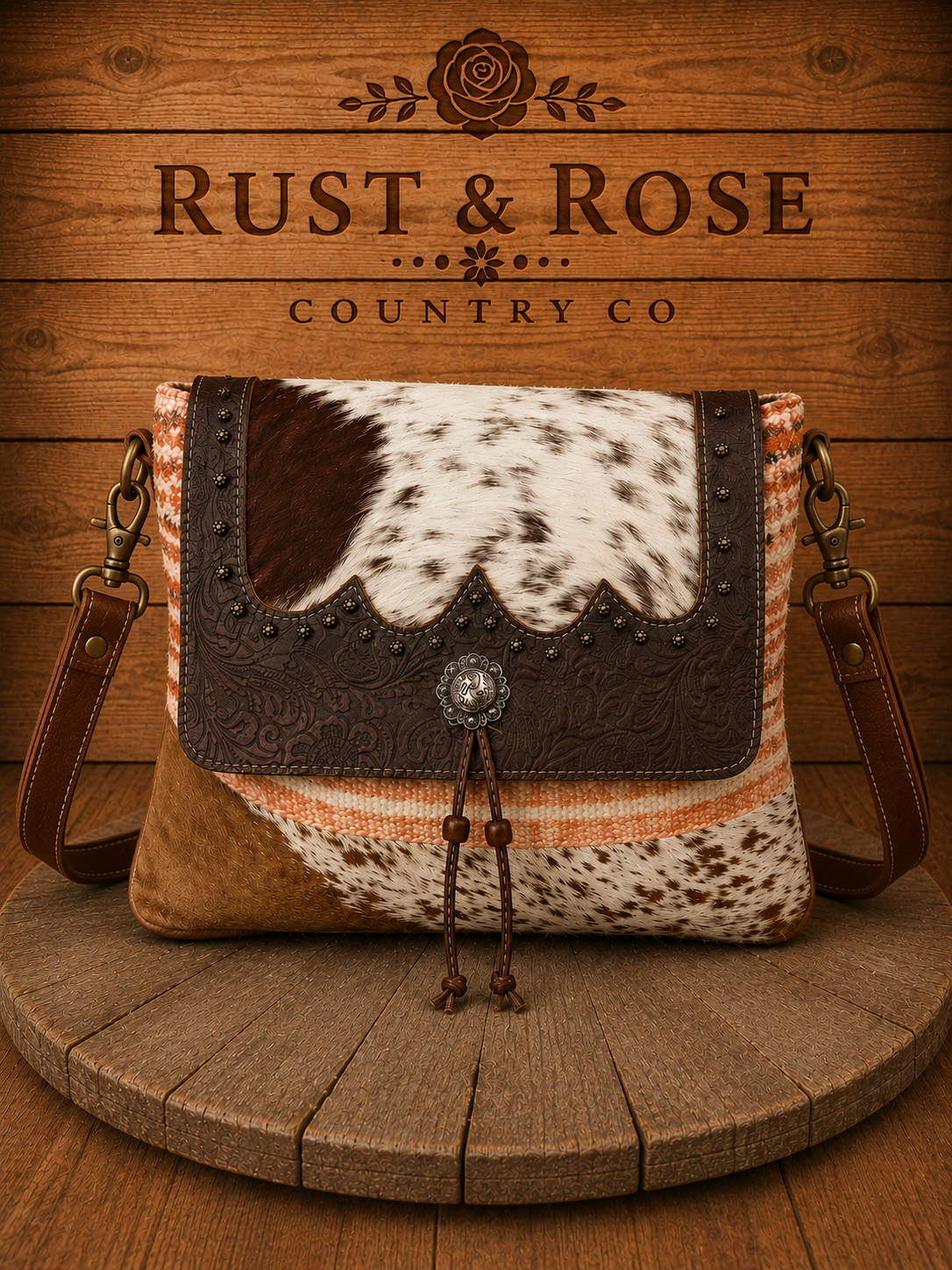 Rosa Pompadour Shoulder Bag
