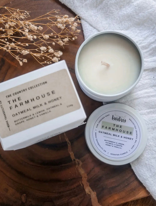 The Farmhouse- Oatmeal, Milk & Honey Mini Tin Candle
